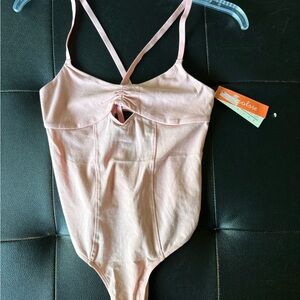 Pink Bodysuit with Strappy Back